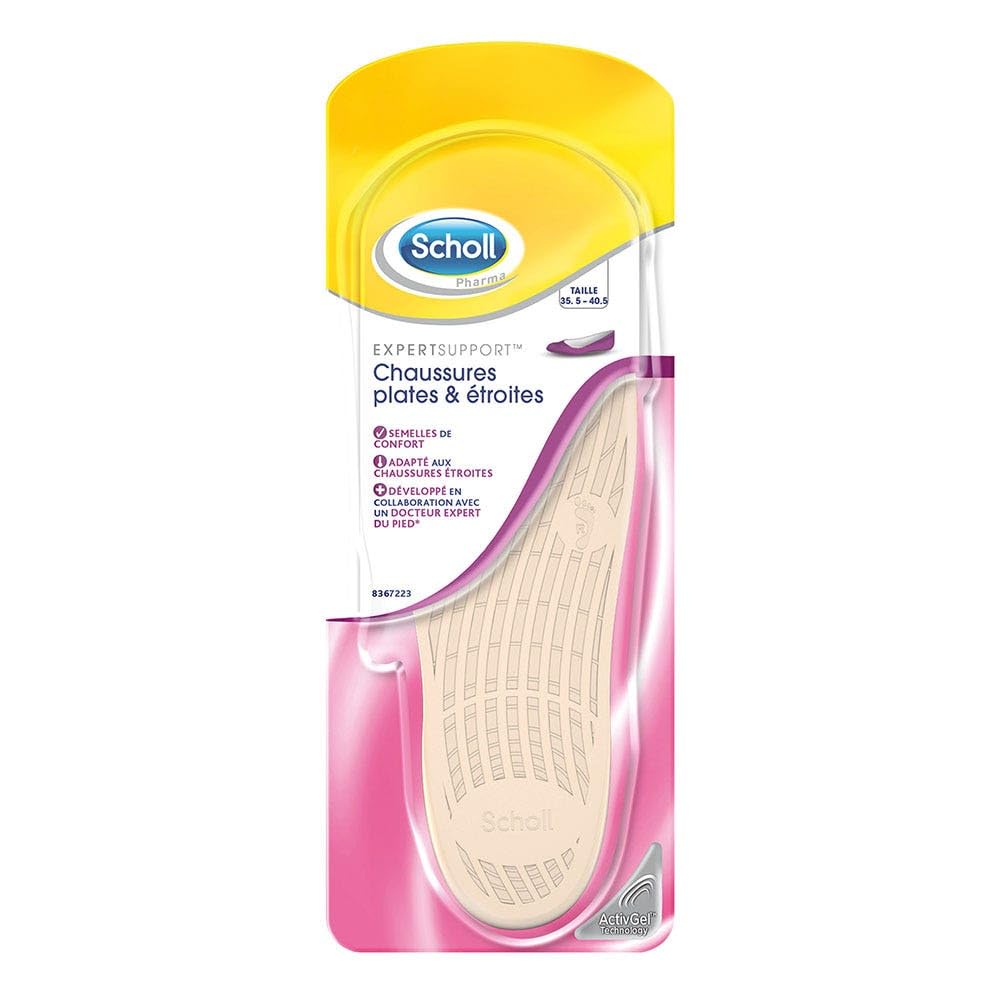 Scholl ExpertSupport Flat and Narrow Shoes Soles 35.5-40.5 1 Pair