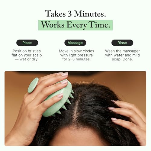 Image of Nimzo Silicone Scalp Massager Shampoo Brush | Hair Massager for Hair Growth, Dandruff Removal, Blood Circulation | Exfoliate (Mint Green)
