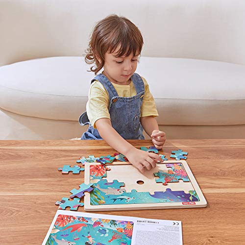 24 Piece Puzzles For Kids Ages 2-4, Wooden Jigsaw Puzzle 3 Year Old Preschool - 6 Pack #TOP3