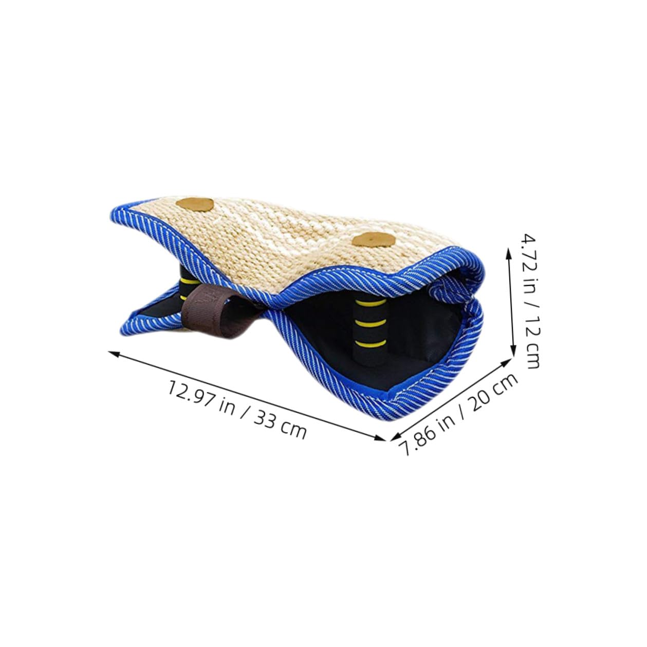 Angoily Coussin de Mordant pour Chien en Jute Résistant avec Poignée Ergonomique d'Entraînement Interactif pour Chiens de Travail et Dressage pour Écoles Canines et Usage Domestique