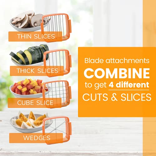 Nutrichopper With Fresh-Keeping Container Vegetable Chopper Onion Chopper Egg Slicer - Chops, Slices, Cubes, Wedges Multi-Purpose Food Chopper With Stainless Steel Blades Veggie Chopper As Seen On Tv #TOP4