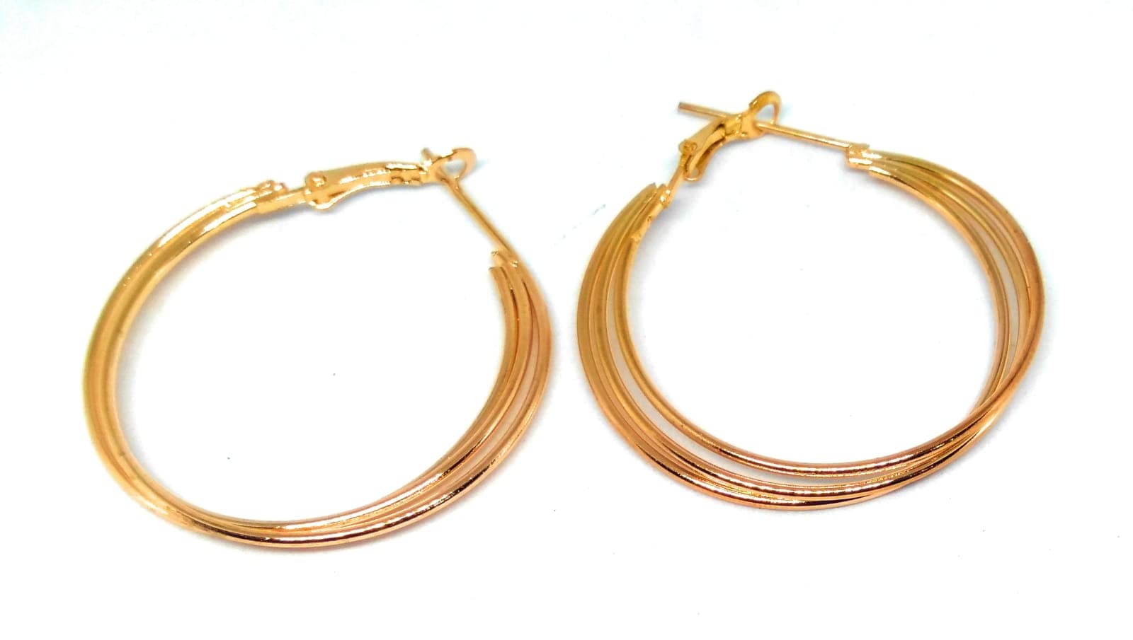 Sharalle Large Rectangular Square Clutchless Hoop Earrings for Women and Girl (Round, Rose Gold) (B0BZMGK1D6) Amazon Price History, Amazon Price Tracker