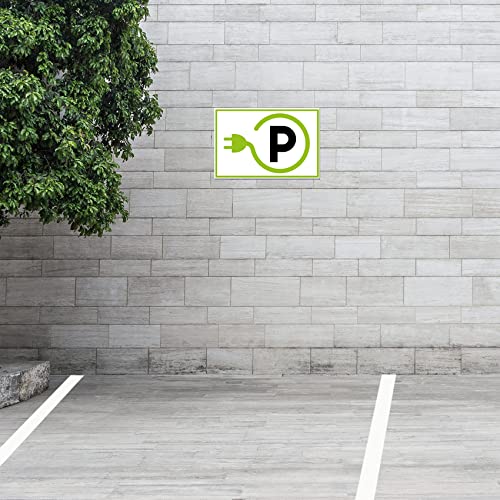 Safety Sign 20 x 30 cm Aluminium Composite Plate for Fence Gate Door Posts Weatherproof Aluminium Sign No Drilling Holes Parking Sign (07 E-Charging Station Landscape) - Image 4