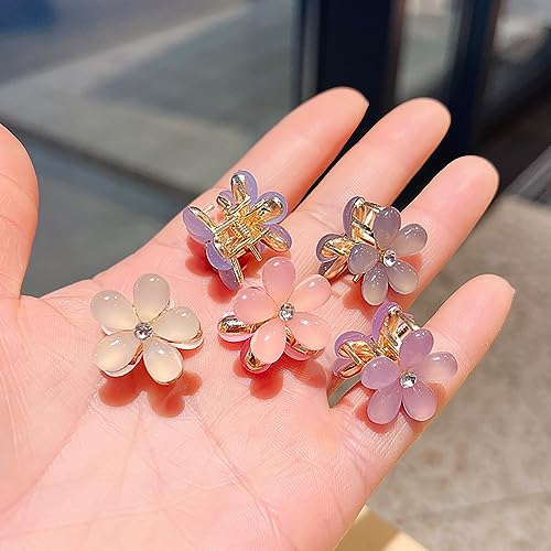 Eliongpu FH2CS 20Pcs Mini Flower Hair Clips Crystal Spring Claw Clips Small Flower Hair Claw Clips For Girls Women Cute Hair Barrettes Colorful Hair Accessories For Kid Teen thumb #2