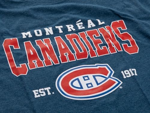 Calhoun NHL Men’s Heather Vintage Style T-Shirt — Screen Printed Logo Tee, Cotton Poly Blend (Montreal Canadiens, Large) - 4
