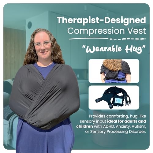 Abby & Noah Sensory Compression Vest for Women & Men | Autism Sensory Products for Kids | Soft & Wearable Hug for Sensory Seeking | ADHD Calming Vest Black, Adult Medium - Image 4