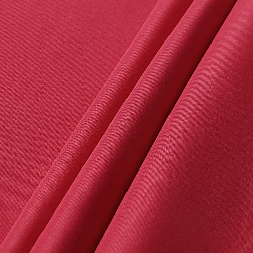 Sancua Round Tablecloth - 60 Inch - Water Resistant Spill Proof Washable Polyester Table Cloth Decorative Fabric Table Cover For Dining Table, Buffet Parties And Camping, Red #TOP4