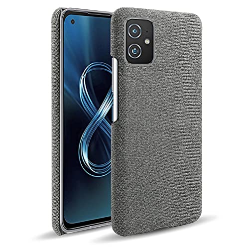 UBERANT Cover Compatible with Asus Zenfone 8 Flip, Cloth Pattern Hard Case Scratch Resistant Non Slip Fashion Ultra Thin Protective Cover for Asus Zenfone 8 Flip - Dark Grey