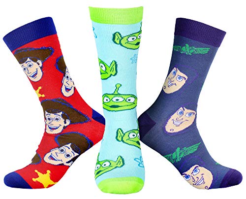 Disney Toy Story Calcetines Woody Buzz Lightyear Aliens Character Paquete de 3 calcetines para...