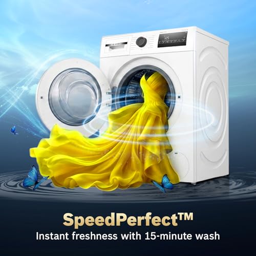 Image of Bosch 7 kg 5 Star Front Load Fully-Automatic Washing Machine, Steam Antibacterial Tech, AI ActiveWater, 15 Wash Programs, 53L Large Drum, SoftCare Paddle, White, WAJ24263IN (2026 Model)