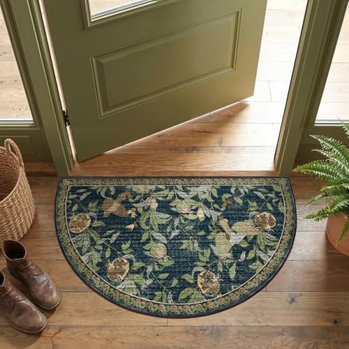 jinchan Eden Botanical Vintage Washable Small Area Rug, 2x3 Half