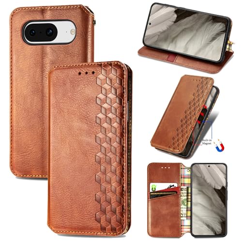 Housse en cuir marron premium pour Google Pixel 8 Pro à rabat - 2