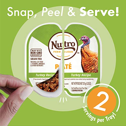 Nutro Perfect Portions Pate Multi-Pack Real Chicken & Turkey Wet Cat Food Trays, 2.64 Ounce - 12 Count (Pack Of 2) #TOP4