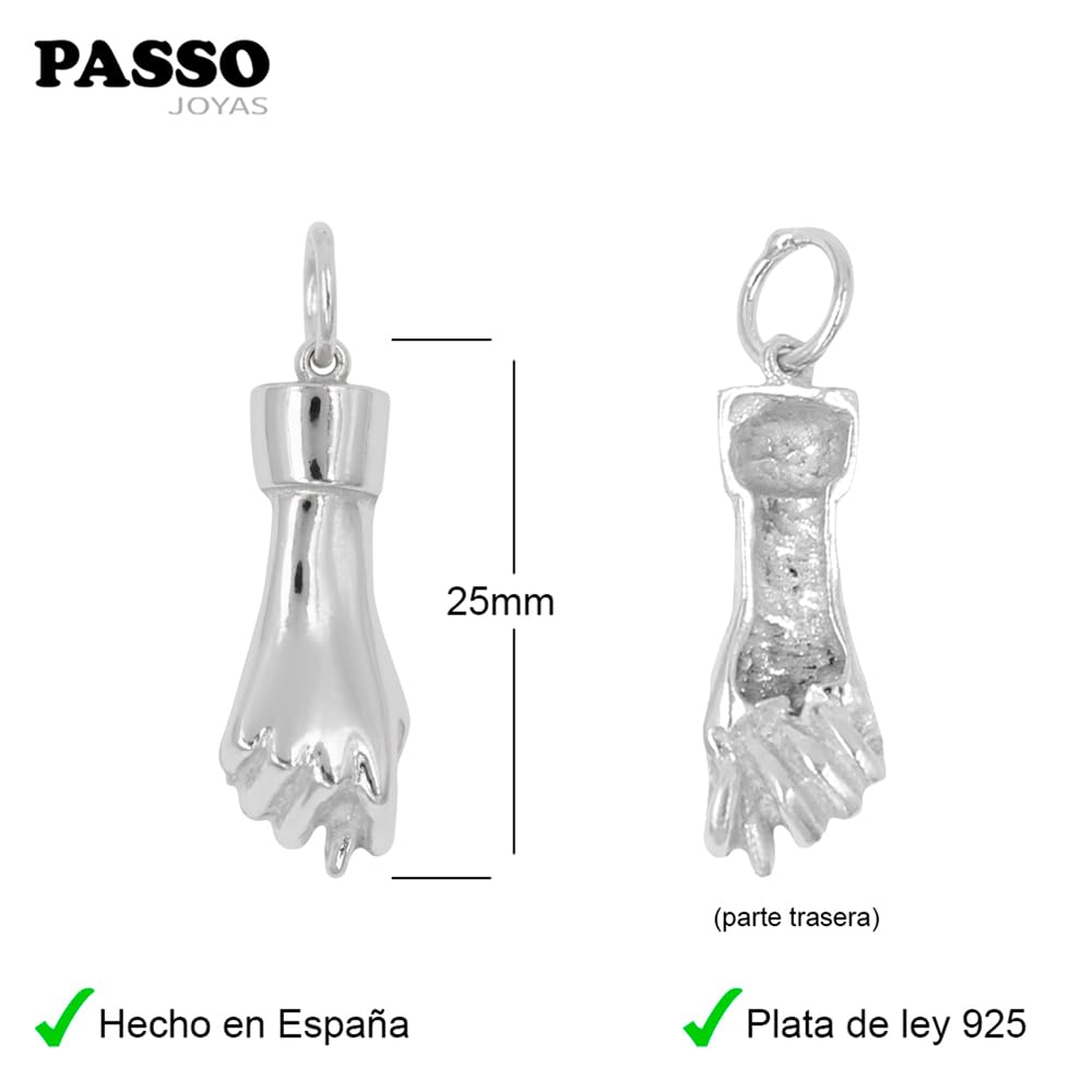 Passo Collar Higa en Plata 925 - Amuleto mal de ojo en un colgantito puño - El colgante Higa o Figa con cadena de 45cm se envía en una caja de regalo