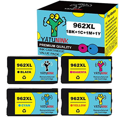 YATUNINK Remanufactured Ink Cartridge Replacement for HP 962XL Ink Cartridge for HP Officejet 9012 OfficeJet Pro 9010 9015 9018 9020 9025 Printer (4 Pack)