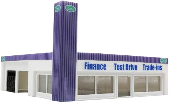 Outland Models Railway Scenery Car Dealership Building 187 HO Scale