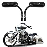 DREAMIZER Black Motorcycle Universal Oval Rear View Side Mirrors Compatible for Harley Street Bike Scooter Chopper Cruiser Sportster Dyna Softail Dirt Bike
