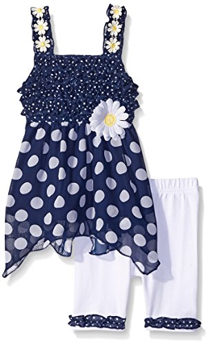 Little Lass Girls' 2 Piece Bike Short Set Daisy Dots