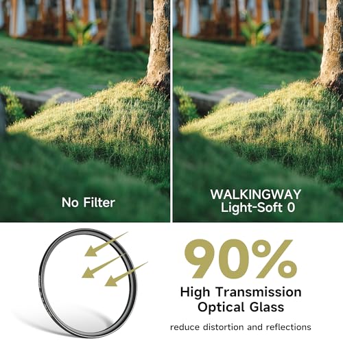Image of Walking Way 67MM Soft Focus Filter White Pro Mist Diffusion Filter Ultra Light Dreamy Fog Effect Circular Lens Filter Softening Diffuser for Video /Vlog /Portrait Photography