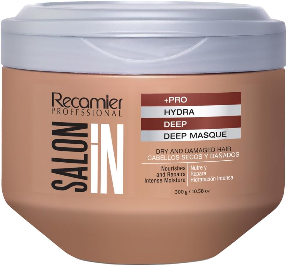Salon In by Recamier | Hydra Repair Deep Treatment Mask | Intense Hydration & Repair for Dry, Damaged Hair | 10.58 oz / 300 g