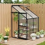 GarveeHome 4x4FT Lean to Greenhouse, Small Walk-in...