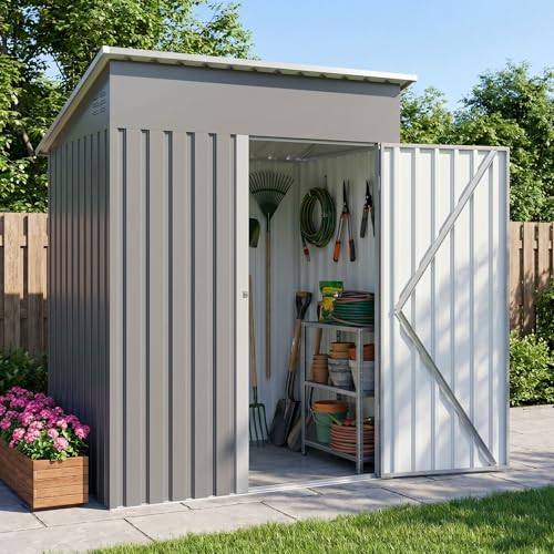 DAUSOLA 5x3 FT Outdoor Storage Shed, Metal Garden Tool Shed