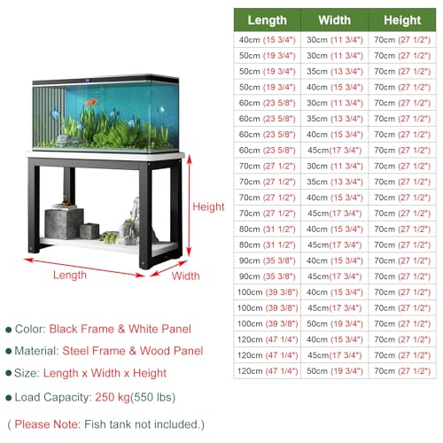 Support pour aquarium noir 90x45 cm avec tapis antidérapant - 7