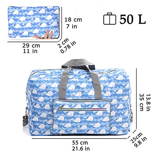 image for Fordicher Foldable Travel Duffle Bag for Women Girls Large Cute Floral