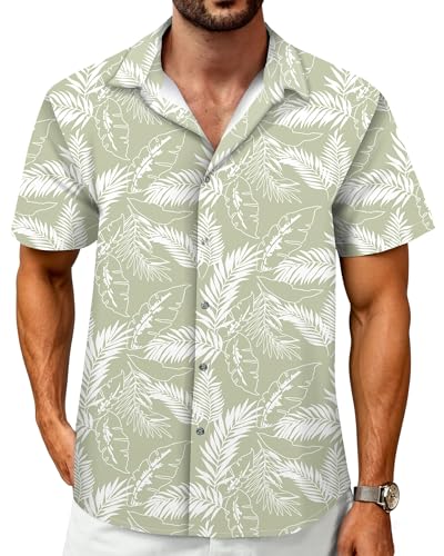 Image of Hawaiian Shirt for Men Tropical Shirts Summer Beach Button Down Short Sleeve Luau Aloha Floral Cruise Vacation Outfit 2026