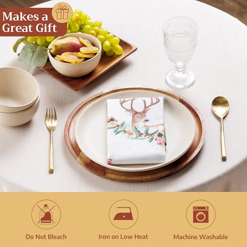 Serviettes de table Maison d'Hermine 100% coton, lot de 4 carrées 45x45 cm lavables - 6
