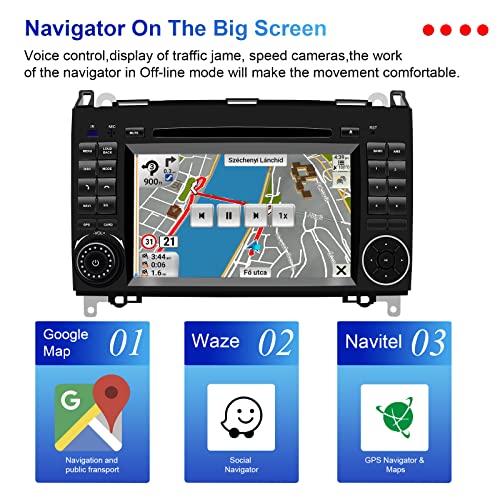 Android 11 Car Radio Stereo Gps Navigation For Mercedes Benz W169 W245 W639 B170 B200 Vito Viano W906 Sprinter Vw Crafter Hd Multi-Touch Screen (Dvd Player, 7 Inch, Octa Core 4Gb Ram 64Gb Rom) #TOP18