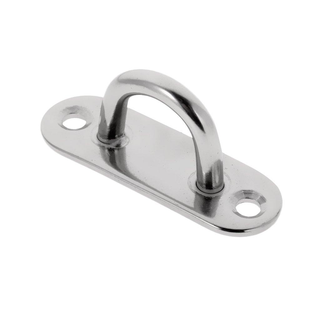 Plaque à œillet rectangulaire inox résistant rouille 5mm fixation murale - 8