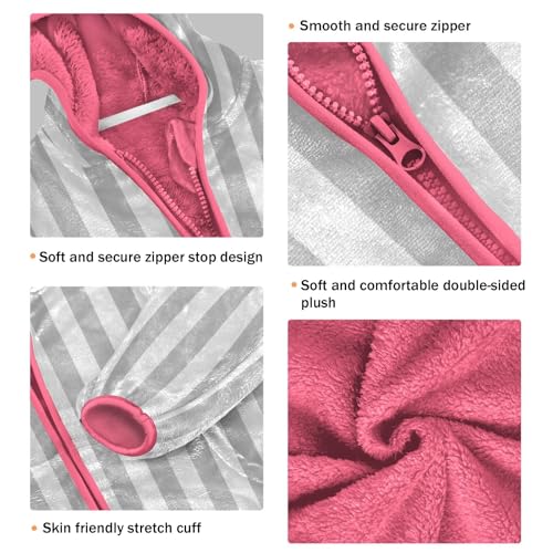 GuoChe Stripe Gray White Colors Boys Fleece Jacket3