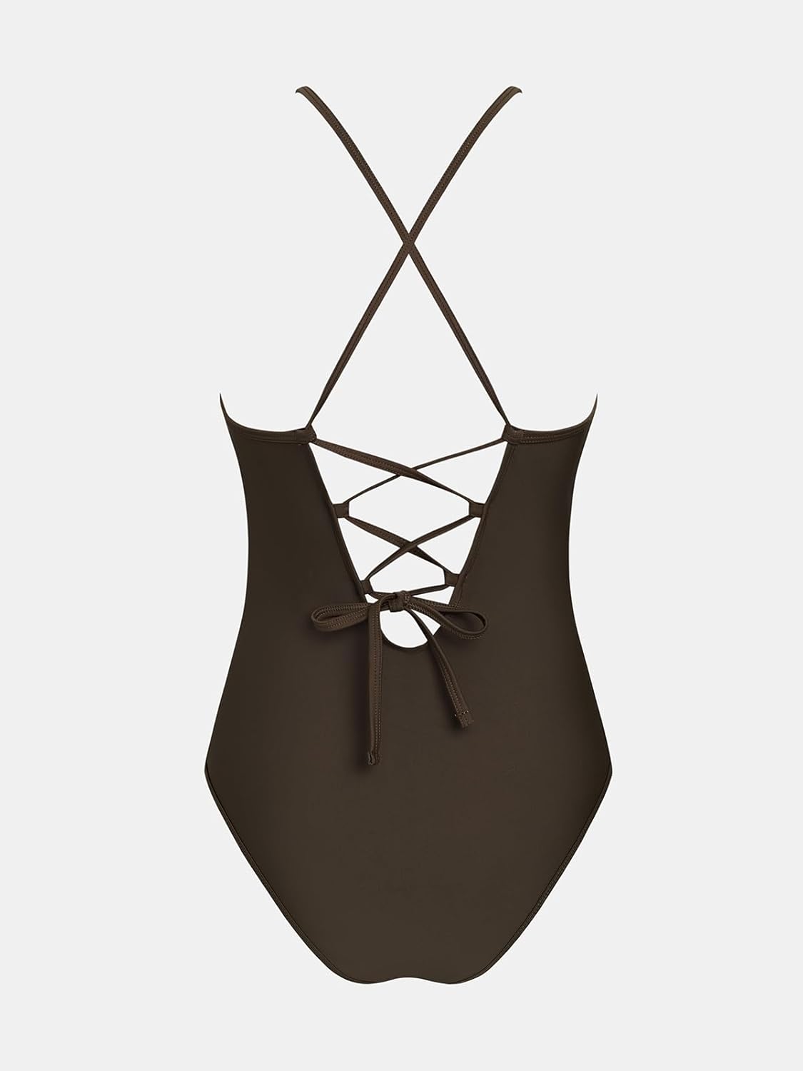 CUPSHE Women's One Piece Swimsuit Plunging Neck Cutouts Bathing Suit Textured Crisscross Back Self Tie Swimwear - Image 8