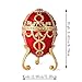 QIFU Red Easter Egg Style Hand Painted Jewelry Trinket Box with Rich Enamel and Sparkling Rhinestones Unique Easter Day Gift