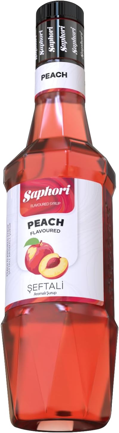 Saphori Kokteyl Şurubu Kahve Şurubu 700 ML Aroma, Tatlandırıcı şurup, Gazlı içecekler ve Çaylar İçin Aroma verici (Şeftali)