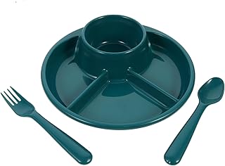 TOYANDONA 1 Conjunto De Pratos E Tigelas De Compartimento Pratos De Aperitivos Tigelas E Pratos Inquebráveis Prato De Almoço Recipiente De Plástico Prato De Comida Para Criança Grade