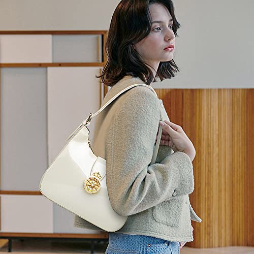 Image of ZiMing Glossy Patent Leather Handbags Purse for Women Vintage Hobo Bag Shoulder Bag Ladies Small Tote Bag for Party Wedding