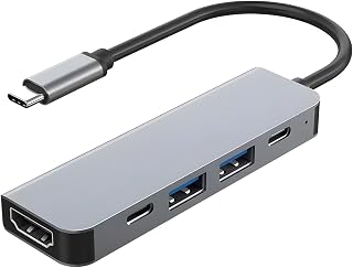 USB C Hub HDMI Adapter, 5 in1 Docking Station with 4K HDMI, USB C Data Port,100W PD, and USB 3.0 & 2.0 Compatible for MacB... Price In India