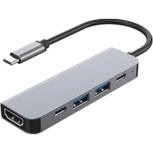 USB C Hub HDMI Adapter, 5 in1 Docking Station with 4K HDMI, USB C Data Port,100W PD, and USB 3.0 & 2.0 Compatible for MacBook Pro/Air, Dell XPS, Lenovo Thinkpad More Type C Devices