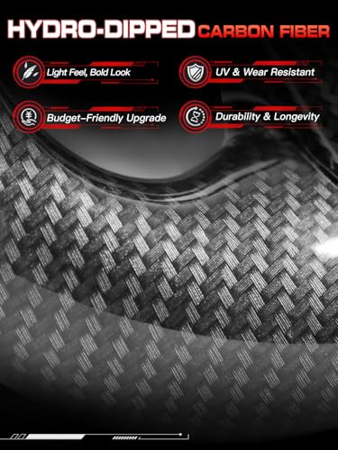 Steering Wheel for Chevy Corvette C5 1997-2004 Hydro-Dip Carbon Fiber D-shaped Flat-bottom Steering Wheel Preforated Leather Grip Hand-Stitched Compatible with Corvette C5 Base Z06 - Image 4