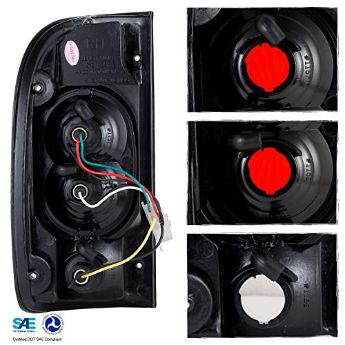 Akkon - For 1995-2000 Toyota Tacoma Pickup Truck Jdm Black Tail Brake Lights Set Left + Right Pair #TOP1
