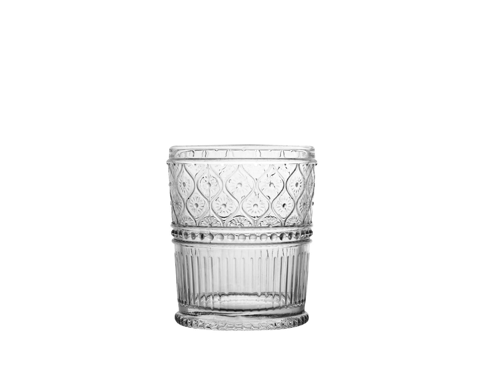 H&H Set 6 Bicchieri Romance In Vetro Trasparente Cl34