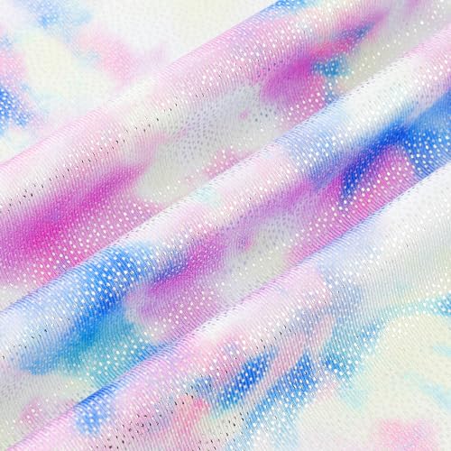 Image of HOZIY Gymnastics Leotards for Girls with Shorts Toddlers Biketards Rainbow Unicorn Dinosaur Mermaid Leopard Flower Galaxy