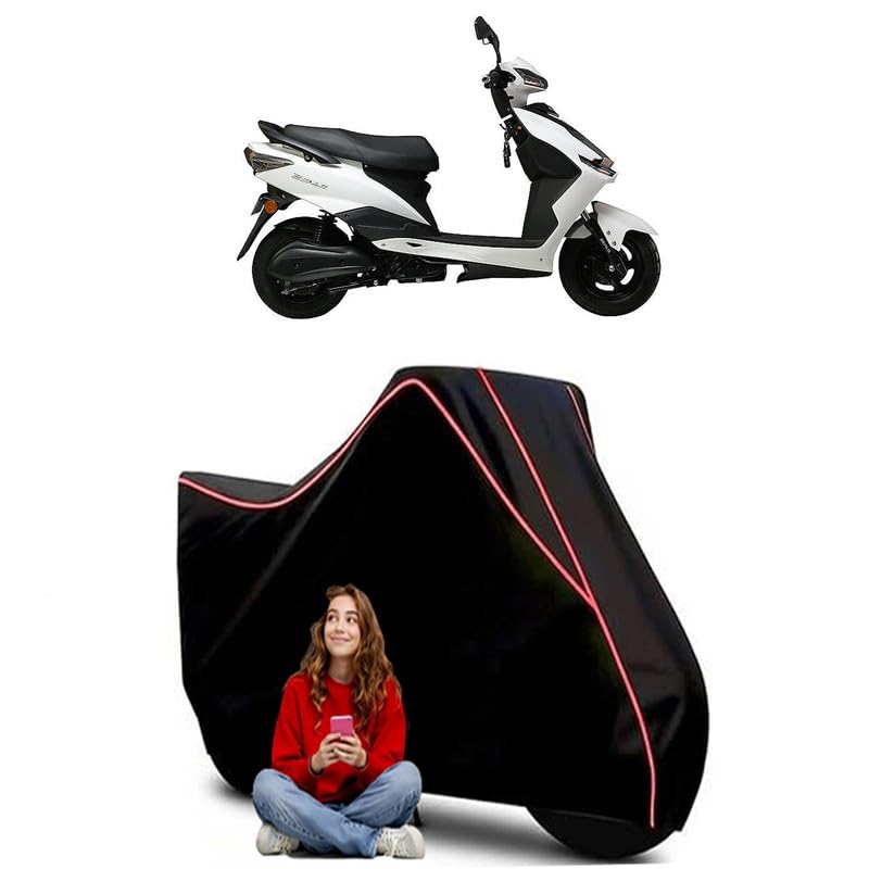 Image of Benling Falcon Scooty Bike Cover Water Resistant Outdoor Use Universal Fit Scooters Motorcycles Heavy Duty UV Protection Dust Rain Scratch Resistant Elastic Bottom Black Blue Piping