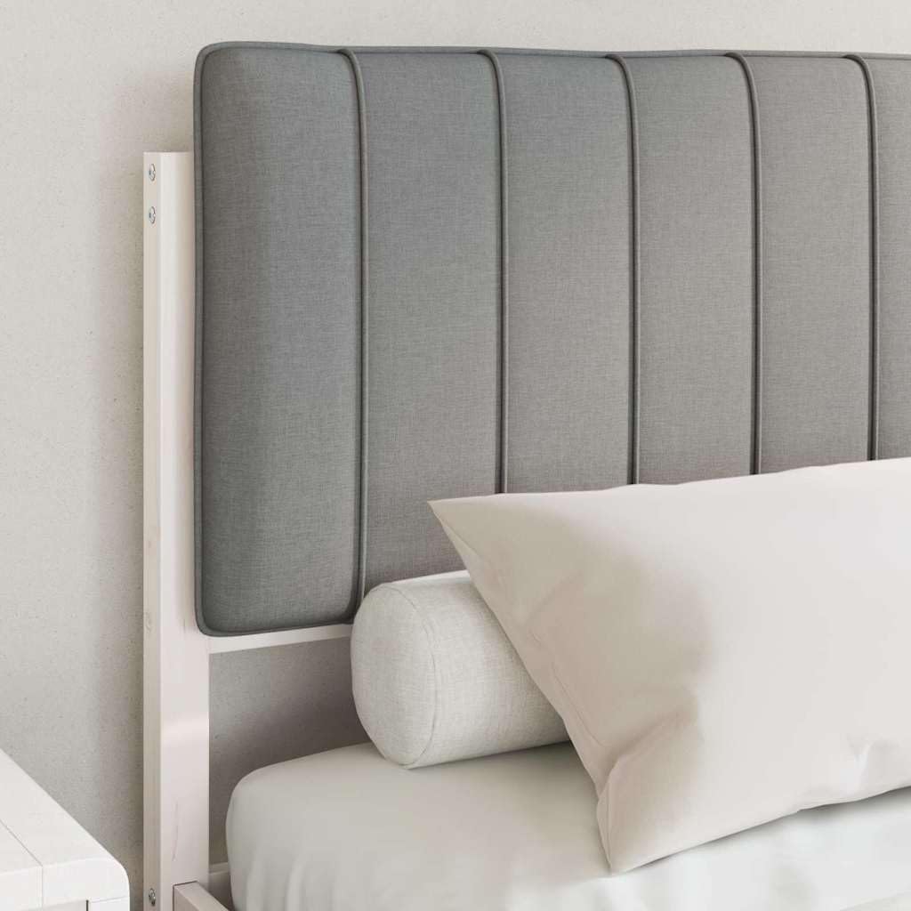 Lite drewno sosnowe tapicerowane oparcie nowoczesny design jasnoszary 135 x