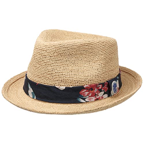 Stetson Risola Crochet Player Straw Hat Women Nature 7 1/4-7 3/8 #TOP16