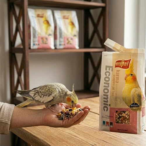 Image of Vitapol Economic Food for Cockatiels 800 Gram Nutritious High-Fiber Bird Diet with Millet Safflower Flax Seed Carrot Raisins Supports Digestion & Feather Health