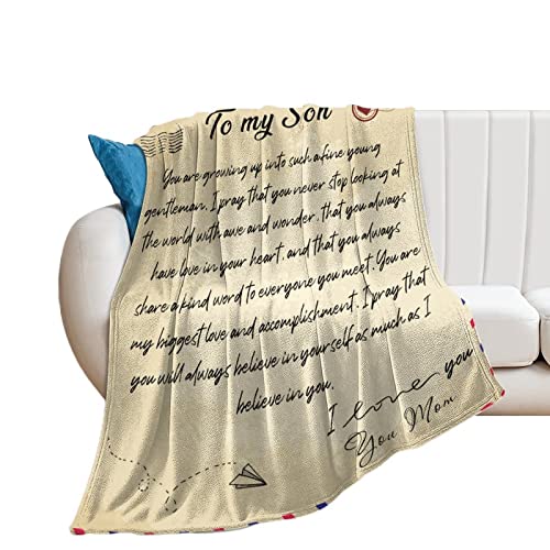 Couverture flanelle cadeau anniversaire pour fils au canapé douillet - 5