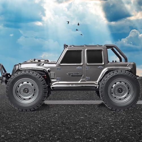Image of 1:16 Scale All Terrain Remote Control Car, 4X4 High Speed 40 Km /h RC Truck 1 Rechargeable Batteries Waterproof Monster RC Crawlers with LED Light for Kids Boys (Remote Control Off-Road Truck)